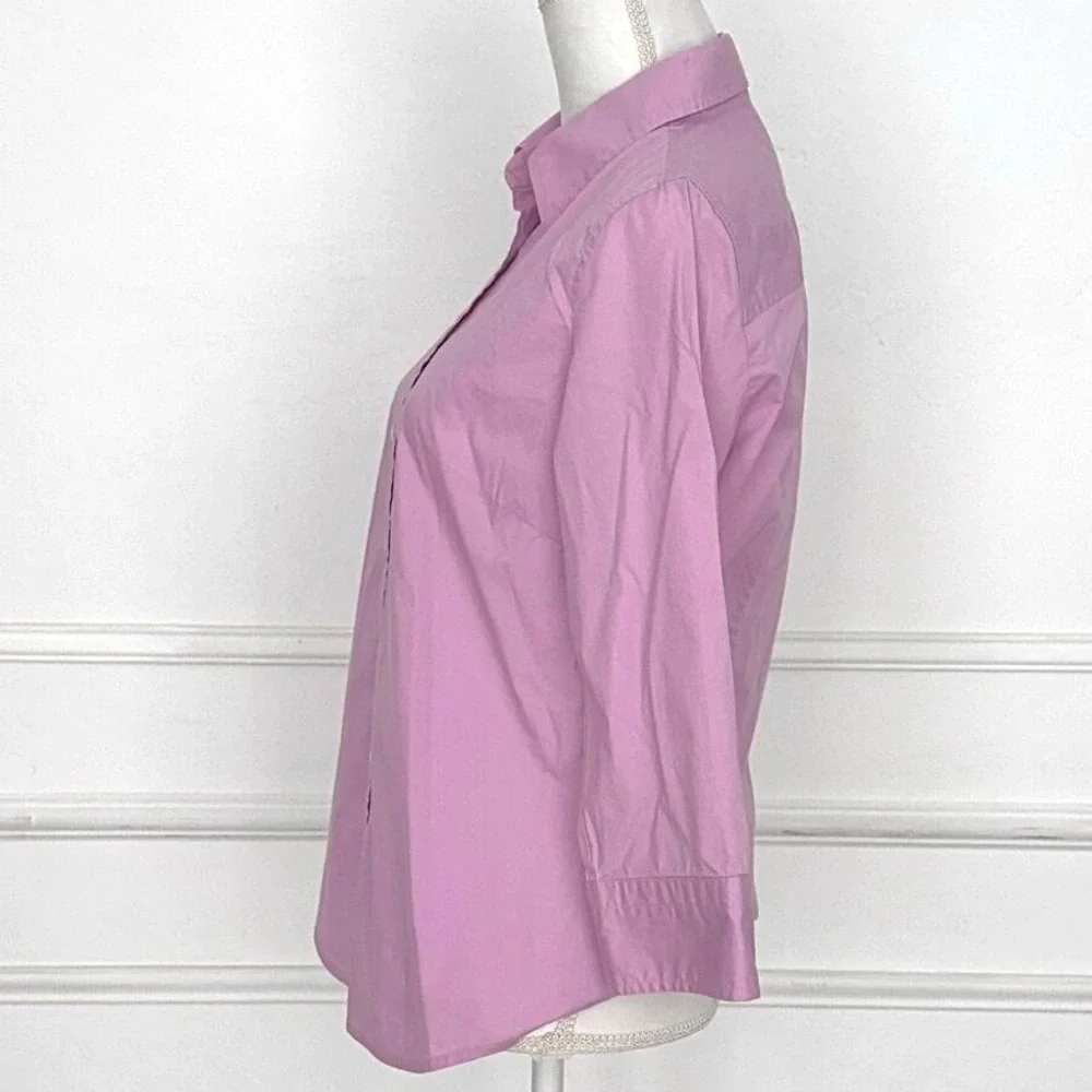 J.Crew Haberdashery Lavender Pink Button Down Shirt Women's‎ Medium Stretch